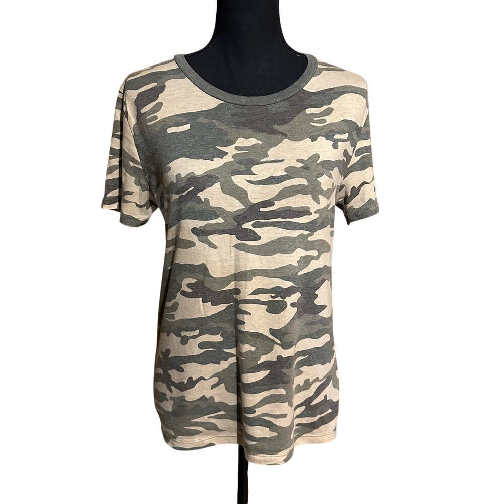 F21 Camouflage Print Short Sleeve Cotton T-Shirt Women's M Medium